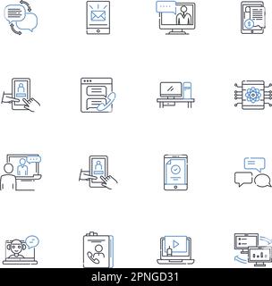 Handheld ph line icons collection. Smartph, Mobile, Device, Cellular, Portable, Wireless, Gadgets vector and linear illustration. Communication Stock Vector
