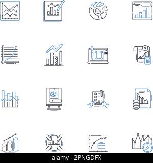 Breakdowns analyses line icons collection. Failure, Diagnosis, Investigation, Dissection, Inspection, Evaluation, Assessment vector and linear Stock Vector