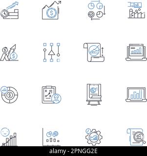 analysis line icons collection. Inference, Evaluation, Interpretation ...
