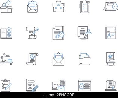Charting mission line icons collection. Analysis, Data, Graph, Visualization, Metrics, Infographic, Trends vector and linear illustration. Projections Stock Vector