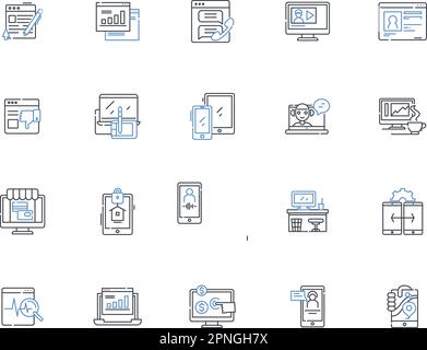 User interface line icons collection. Navigation, Buttons, Menus, Layout, Forms, Icons, Font vector and linear illustration. Interaction,Feedback Stock Vector