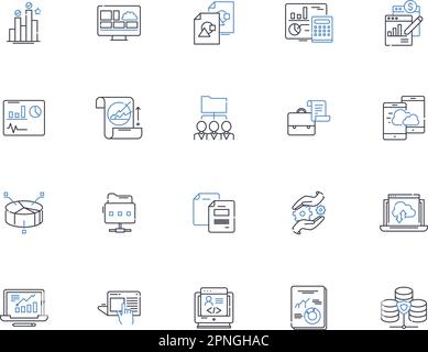 resource line icons collection. Asset, Inventory, Material, Supply, Commodity, Equipment, Tool vector and linear illustration. Raw materials Stock Vector