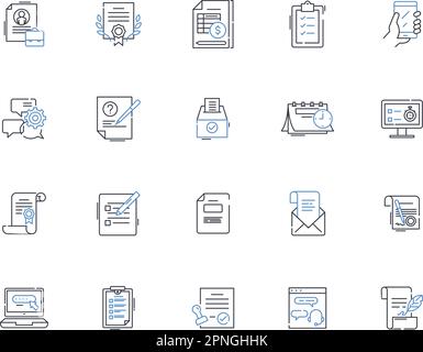 Eloquence line icons collection. Persuasion, Articulacy, Rhetoric, Flair, Poise, Charm, Wit vector and linear illustration. Elocution,Mastery,Beauty Stock Vector