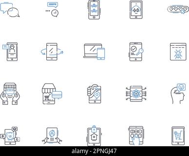 Internet marketing line icons collection. SEO, PPC, Content, Analytics, Social, Email, Affiliate vector and linear illustration. Campaign,Conversion Stock Vector