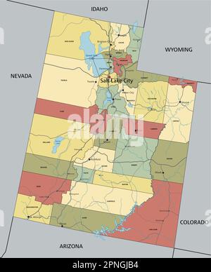 Utah Highly Detailed Editable Political Map Stock Vector Image Art Utah Highly Detailed Editable Political Map With Labeling 2pngjb4 