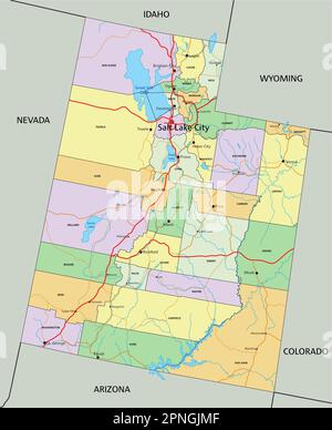 Utah Highly Detailed Editable Political Map Stock Vector Image Art Utah Highly Detailed Editable Political Map With Labeling 2pngjmf 