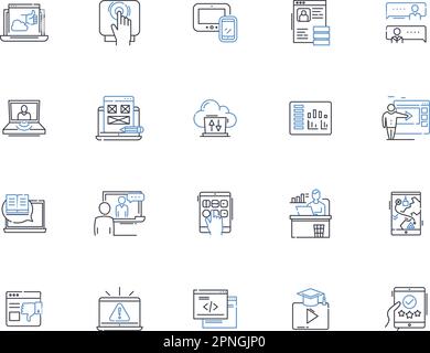 Tablet PC line icons collection. Touchscreen, Portable, Wireless, Lightweight, Android, Apple, Windows vector and linear illustration. Screen,Display Stock Vector