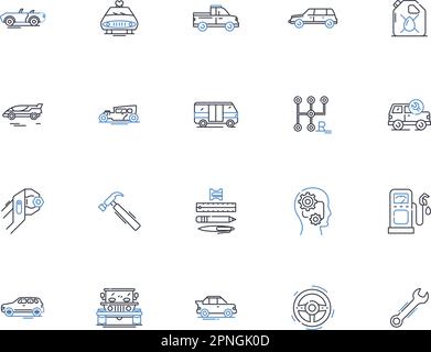 Information desk line icons collection. Assistance, Help, Inquiry, Reception, Clerical, Guidance, Service vector and linear illustration. Assistance Stock Vector