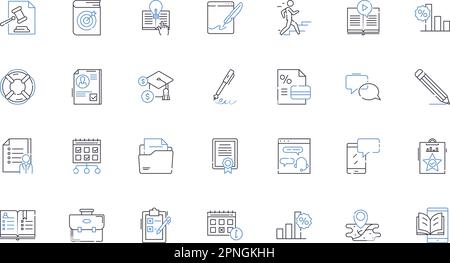 Medical equipment line icons collection. Stethoscope, X-ray, Syringe, Ultrasound, Thermometer, Surgical, Endoscope vector and linear illustration Stock Vector
