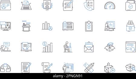 Development hub line icons collection. Innovation, Progress ...