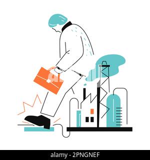 Work in a factory - colorful flat design style illustration Stock Vector