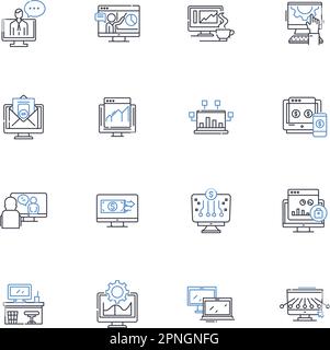 Software Engineering line icons collection. Programming, Development, Testing, Design, Deployment, Maintenance, Methodology vector and linear Stock Vector