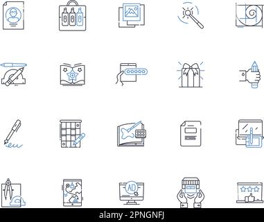 Film editing line icons collection. Transitions, Aesthetics, Storytelling, Cutting, Montage, Timeline, Clip vector and linear illustration. Soundtrack Stock Vector