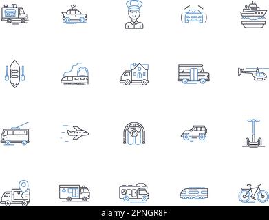 Transferal line icons collection. Exchange, Movement, Transfer ...