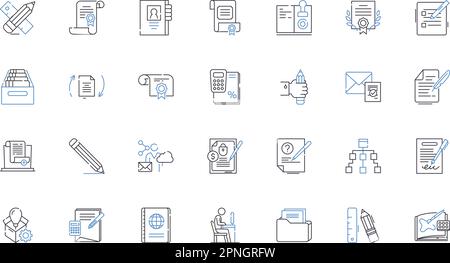 Mobile advertising line icons collection. Engagement, Targeting, Interstitials, Impressions, Video, Optimization, Native vector and linear Stock Vector