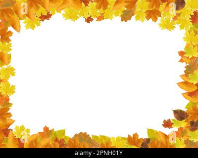 Nice picture frame made from lot of autumn leaves Stock Photo