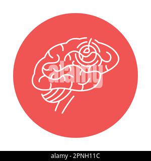 Stroke brain color line icon. Human diseases. Pictogram for web page, mobile app, promo. Stock Vector