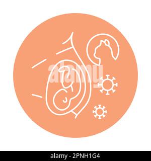 Toxoplasmosis color line icon. Human diseases. Pictogram for web page, mobile app, promo. Stock Vector