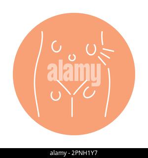 Abdominal hernias color line icon. Human diseases. Pictogram for web page, mobile app, promo. Stock Vector