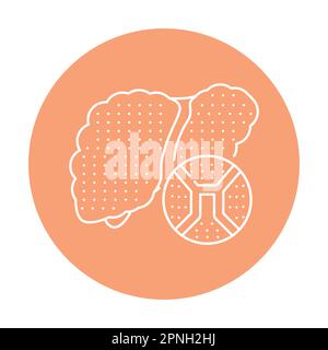 Liver cirrhosis color line icon. Human diseases. Pictogram for web page, mobile app, promo. Stock Vector
