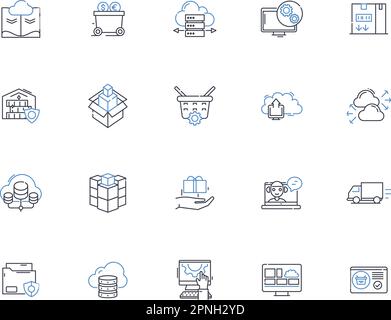 Stockpiling line icons collection. Hoarding, Accumulation, Reserve ...