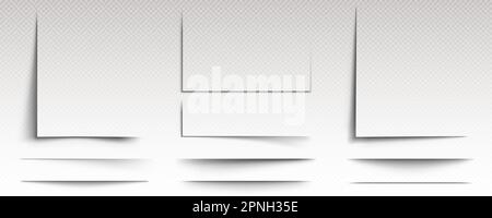 Box shadows square overlay effect. Realistic transparent shades set ...