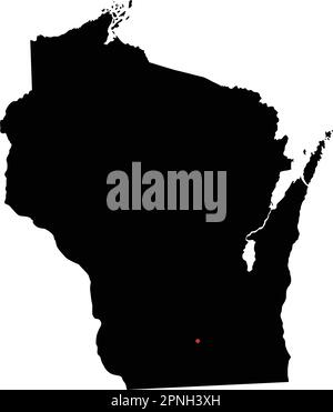 Background Madison map, Wisconsin, black city poster. Vector map with ...