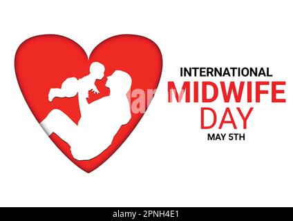 International Midwife Day. May 5Th. Template for background, banner, card, poster with text inscription. Vector illustration. Stock Vector