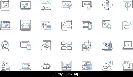 Netbook line icons collection. Compact, Lightweight, Portable ...