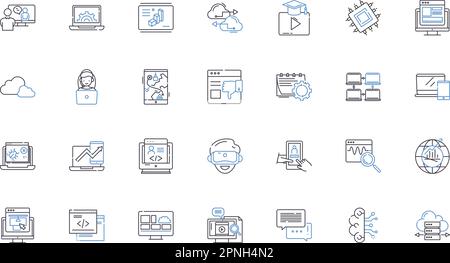 Cryptography systems line icons collection. Encryption, Decryption ...