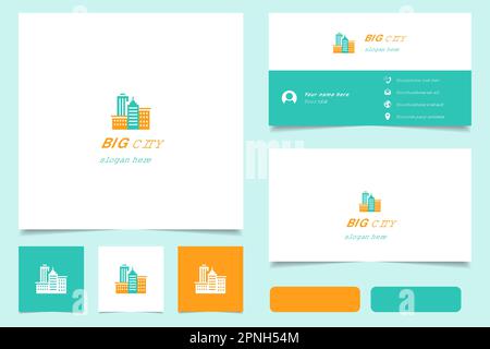 Big city logo design with editable slogan. Branding book and business card template. Stock Vector