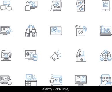 Dynamic content line icons collection. Adaptive, Real-time ...