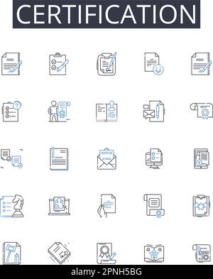 Certification Line Icons Collection. Approval, Accreditation ...