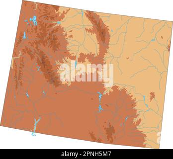 Highly Detailed Wyoming Physical Map Stock Vector Image Art Alamy Highly Detailed Wyoming Physical Map 2pnh5m7