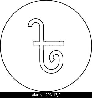 Taka Bangladesh Bengali rupee sign money currency symbol bangladeshi money BDT icon in circle round black color vector illustration image outline Stock Vector