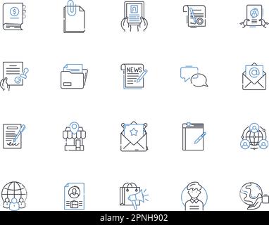 Freelance work line icons collection. Independence, Flexibility, Autonomy, Skillset, Opportunity, Adaptability, Creativity vector and linear Stock Vector