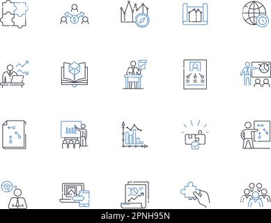 Sales forecasting line icons collection. Projections, Analytics ...