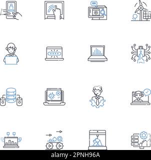 Upgradation line icons collection. Enhancement, Advancement ...
