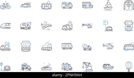 Transit line icons collection. Commute, Subway, Bus, Train, Transport ...