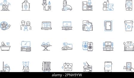 Advanced dwelling line icons collection. Sustainable, Technology, Innovation, Smart, Futuristic, Eco-friendly, Automation vector and linear Stock Vector