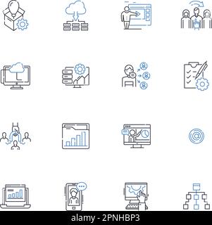 Mergers and acquisitions line icons collection. Technique, System ...