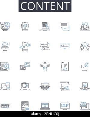 Content line icons collection. Substance, Material, Information ...