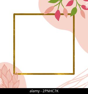 Abstract art vector. Luxurious wallpaper in a minimalist style with simple lines, silhouettes of plants and botanical leaves, organic shapes. Vector b Stock Vector