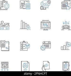 Daybook - Journal line icons collection. Reflection, Memories, Gratitude, Creativity, Introspection, Growth, Positivity vector and linear illustration Stock Vector