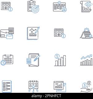 Memos - Notes line icons collection. Reminder, Memo, Briefing, Notice, Update, Memoir, Jotting vector and linear illustration. Scribble,Bulletin Stock Vector