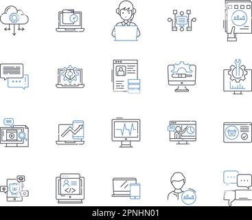 Digital design line icons collection. Vector, Typography, Layout, Grid, Color, Animation, Interaction vector and linear illustration. Interface Stock Vector