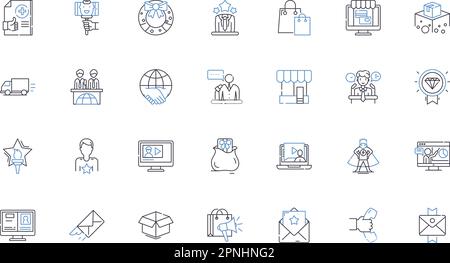 Endorsement line icons collection. Recommendation, Approval, Support, Authorization, Accreditation, Affirmation, Ratification vector and linear Stock Vector
