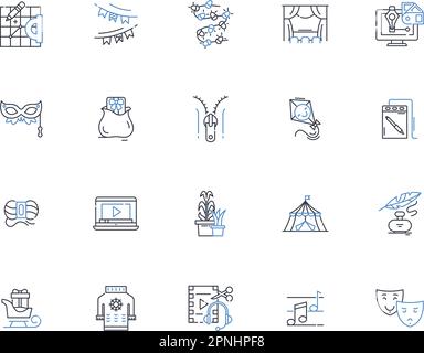 Visionary line icons collection. Futuristic, Innovative, Creative, Revolutionary, Progressive, Inspired, Forward-thinking vector and linear Stock Vector