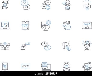 Appraisals line icons collection. Assessment, Valuation, Estimation, Evaluation, Gauging, Rating, Grading vector and linear illustration. Judgement Stock Vector