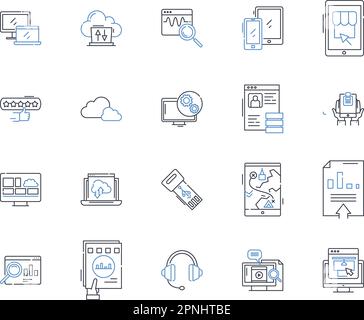hybrid learning line icons collection. Flexibility, Blended ...